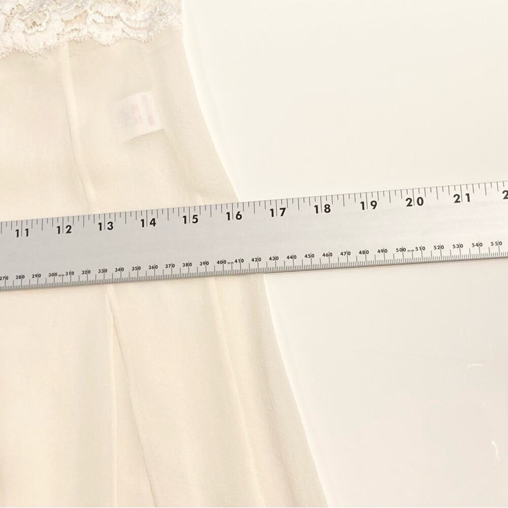 nwot Vintage LA PERLA Slip Dress 2 Silk-Crepe Cream Lace-Trim Adjust-Straps Maxi - Picture 12 of 13